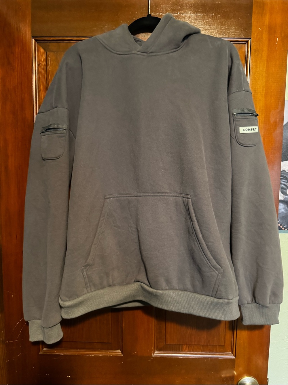 Comfort Label Women's Gray Hoodie Sweatshirt